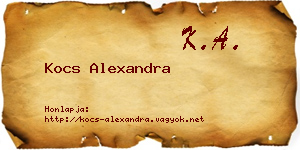 Kocs Alexandra névjegykártya