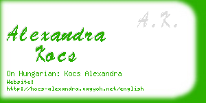 alexandra kocs business card